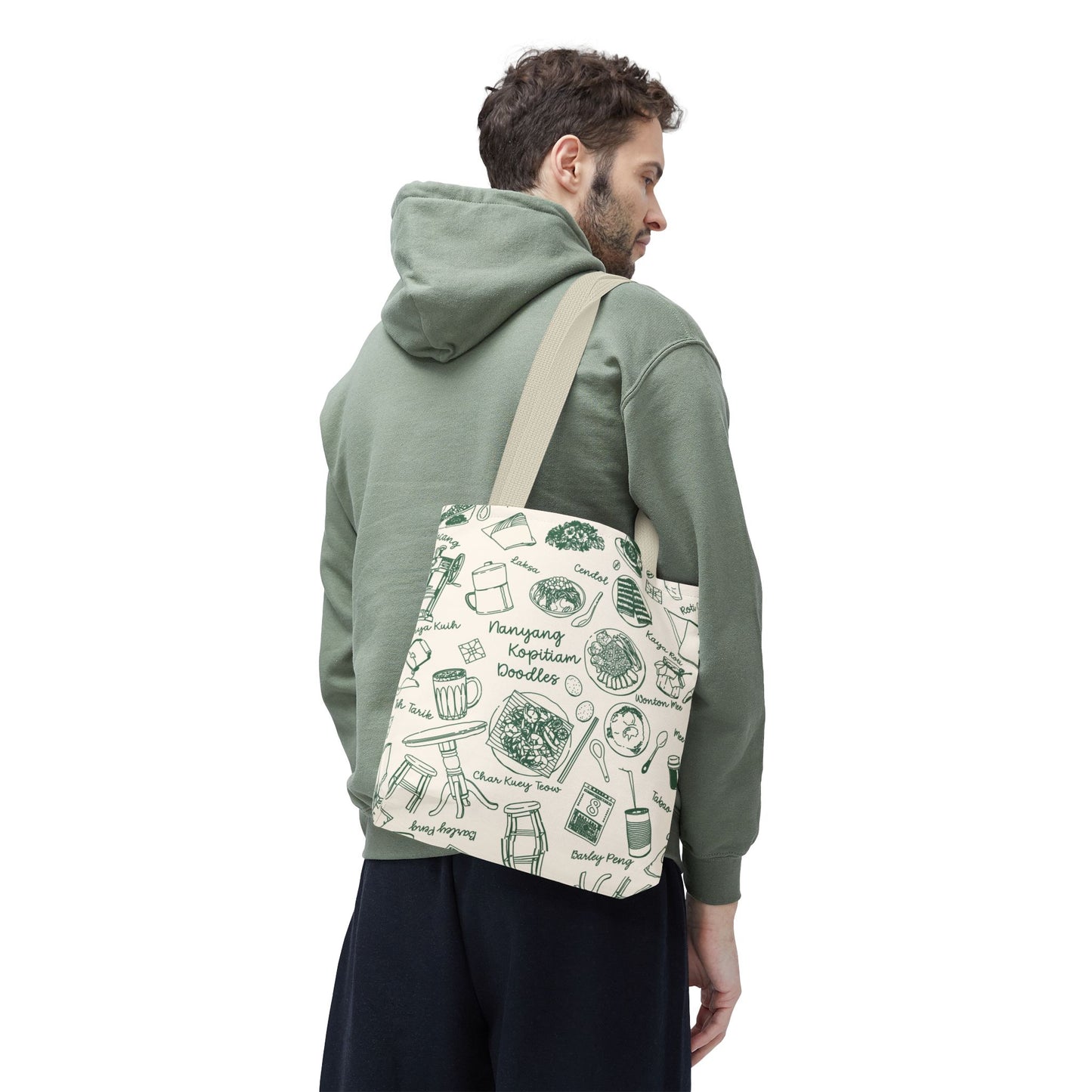 Singapore Heritage Nanyang Coffeeshop Doodles Tote Bag