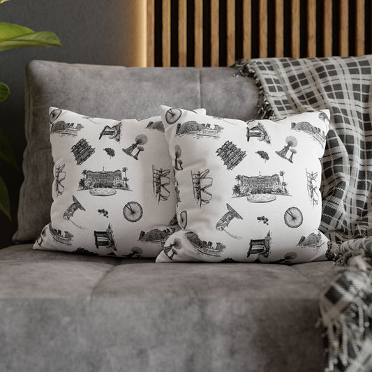 Singapore Heritage Landmarks Spun Polyester Square Cushion Cover Pillow Case