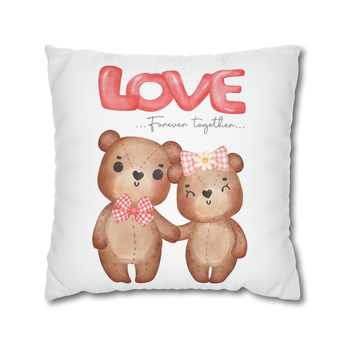 Cute Bear Couple In Love Cushion Cover Pillow Case | Unique Gifts For Wedding Bridal Valentines