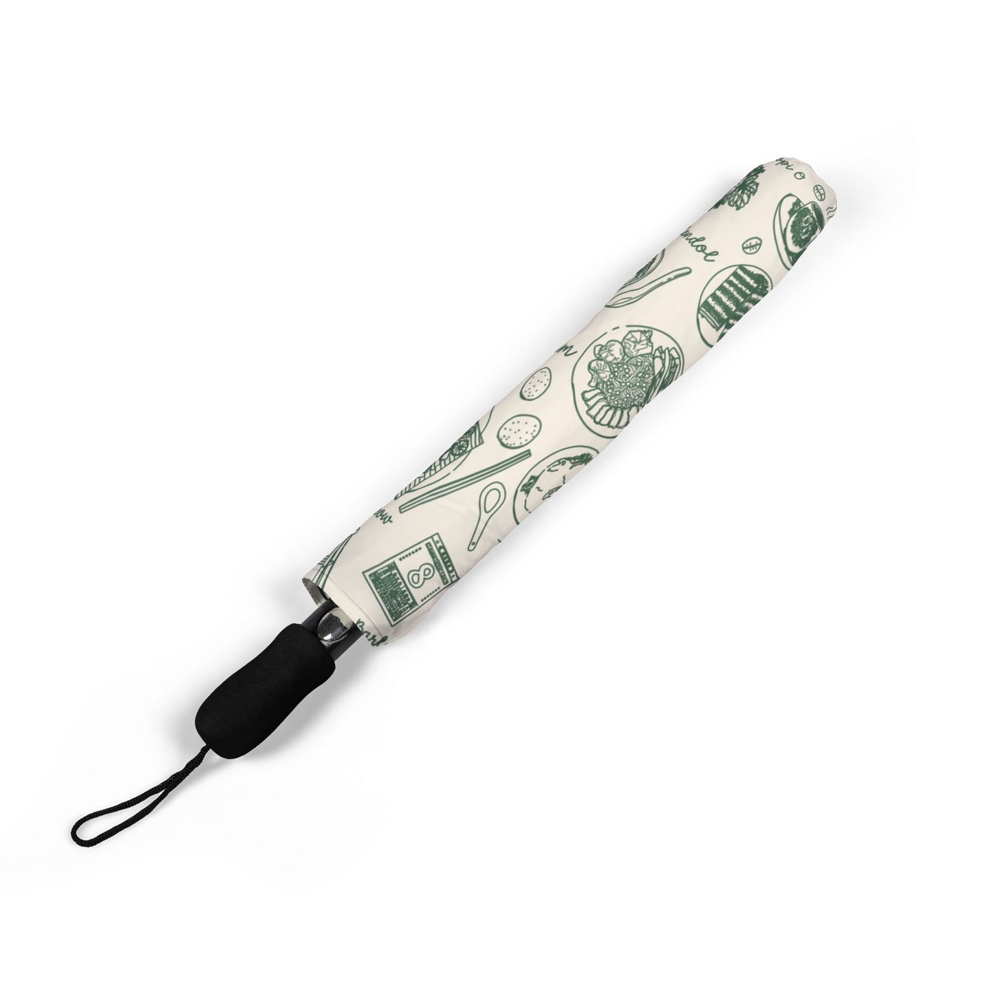 Singapore Heritage Nanyang Coffeeshop Doodles Semi-Foldable Umbrella