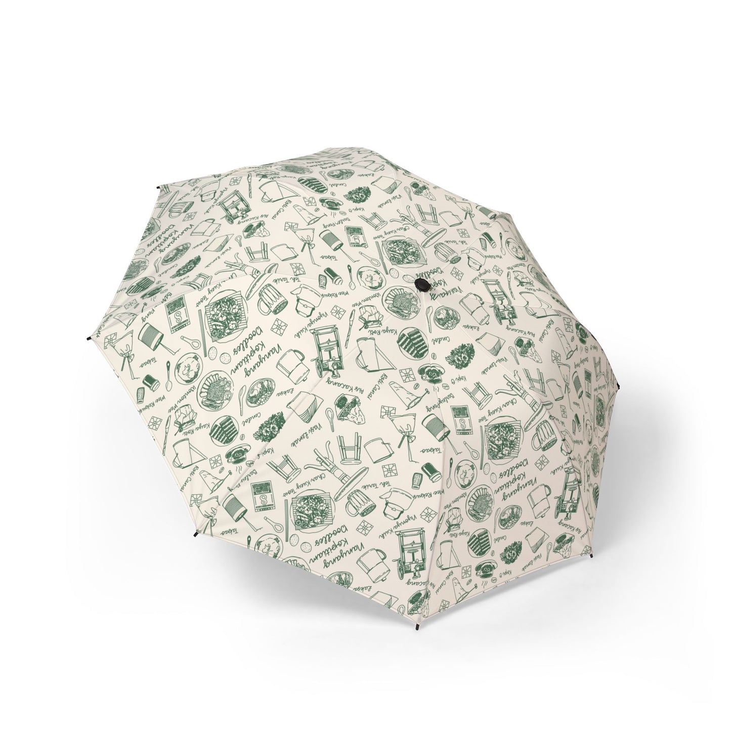 Singapore Heritage Nanyang Coffeeshop Doodles Semi-Foldable Umbrella