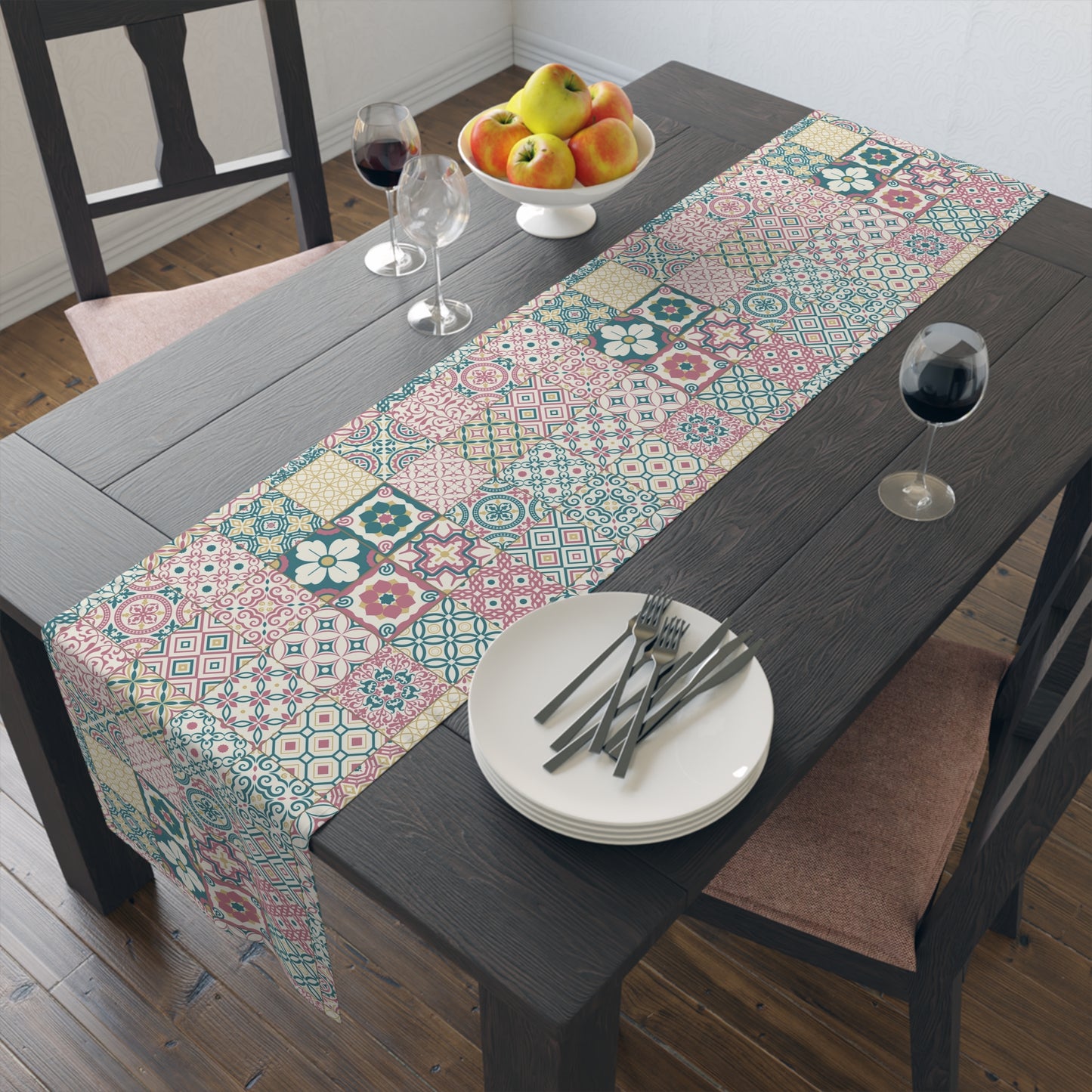 Singapore Heritage Peranakan "Sayang" Table Runner (Cotton Twill/ Polyester) - THE LITTLE BIG TREE