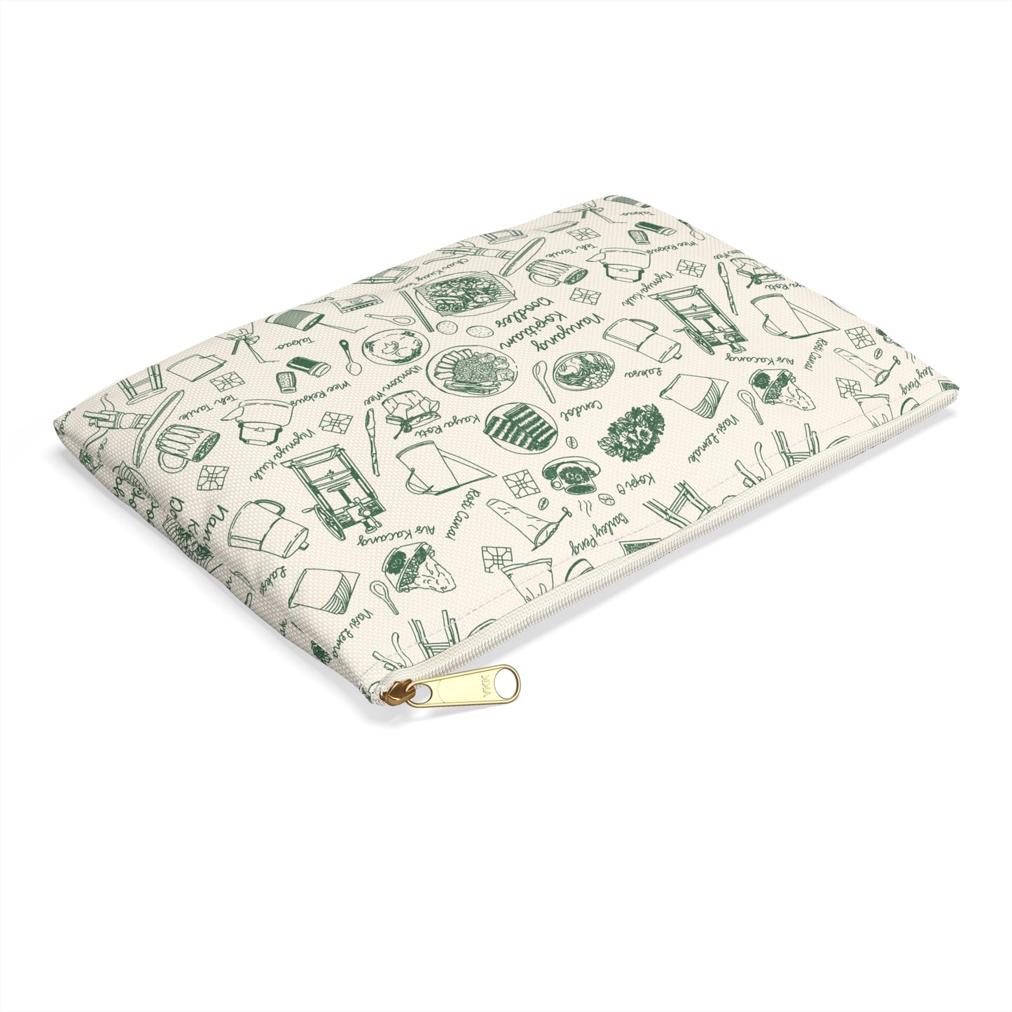 Singapore Heritage Nanyang Coffeeshop Doodles Accessory Pouch