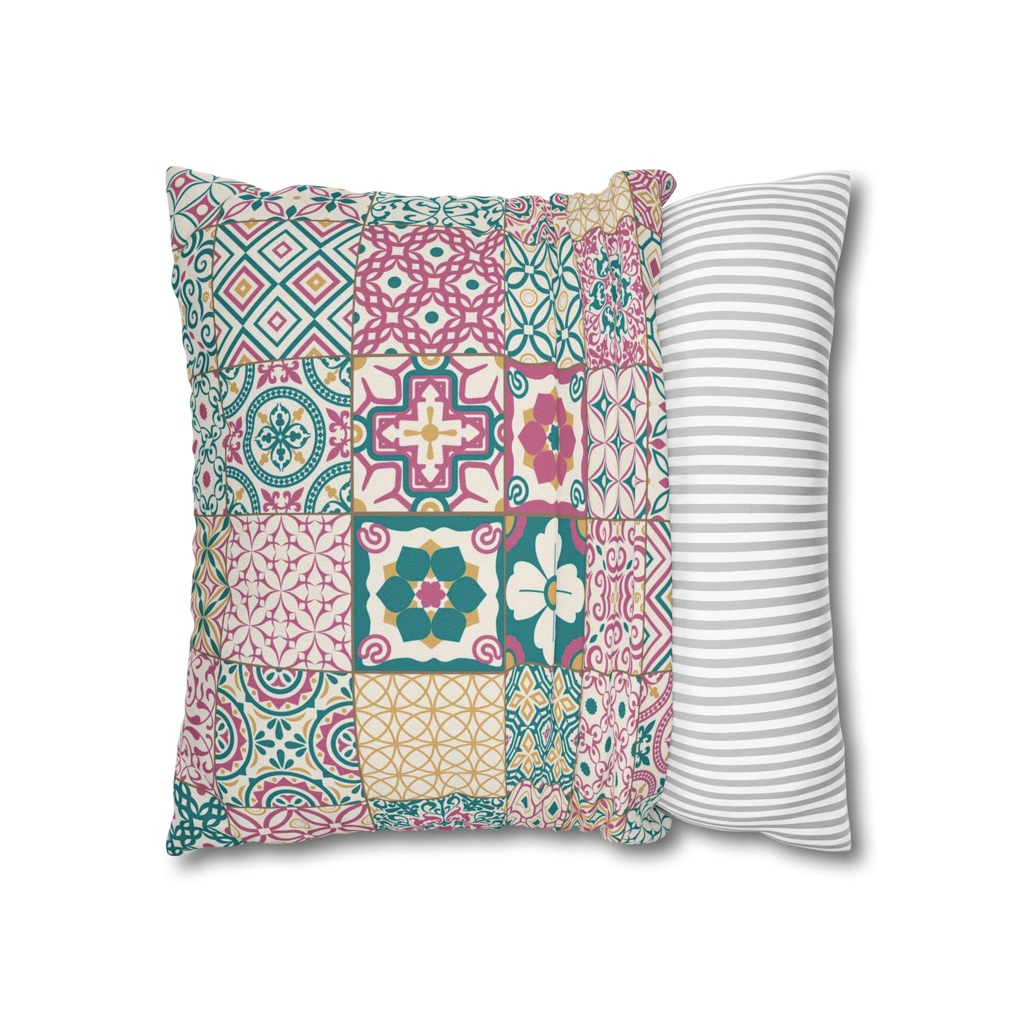 Singapore Heritage Peranakan "Sayang" Spun Polyester Square Cushion Cover Pillow Case - THE LITTLE BIG TREE