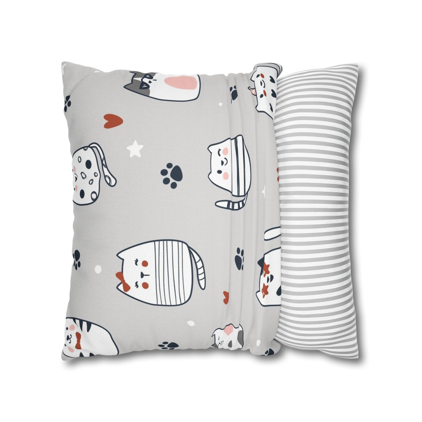 Best Friends Cute Kittens Spun Polyester Square Cushion Cover Pillow Case - THE LITTLE BIG TREE