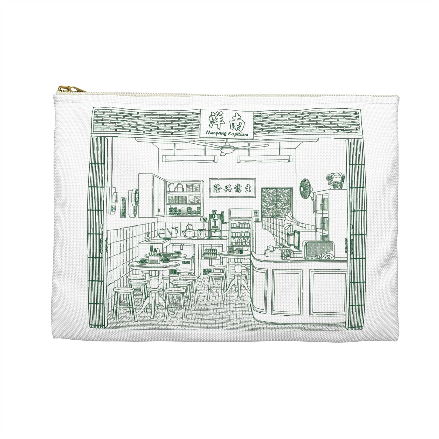 Singapore Heritage Nanyang Kopitiam Coffeeshop Interior Accessory Pouch