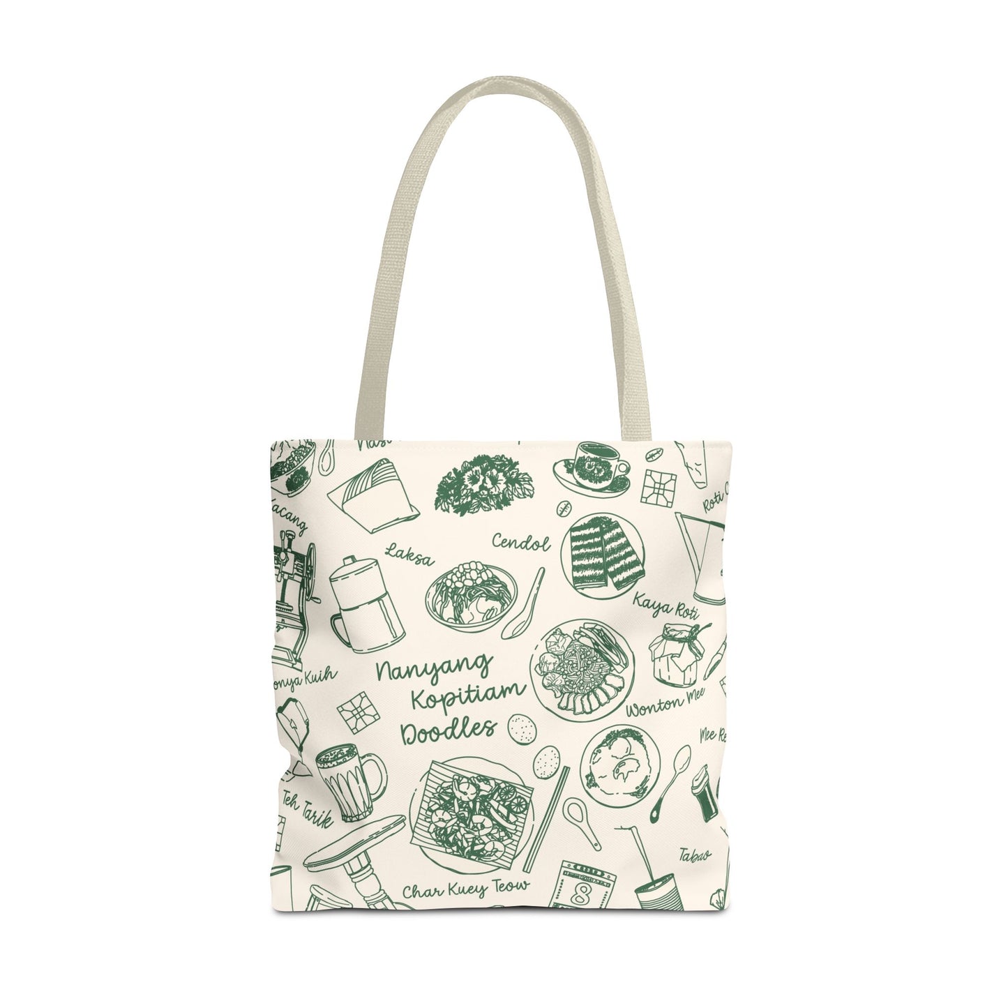 Singapore Heritage Nanyang Coffeeshop Doodles Tote Bag