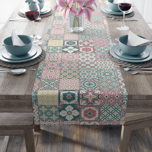 Singapore Heritage Peranakan "Sayang" Table Runner (Cotton Twill/ Polyester) - THE LITTLE BIG TREE