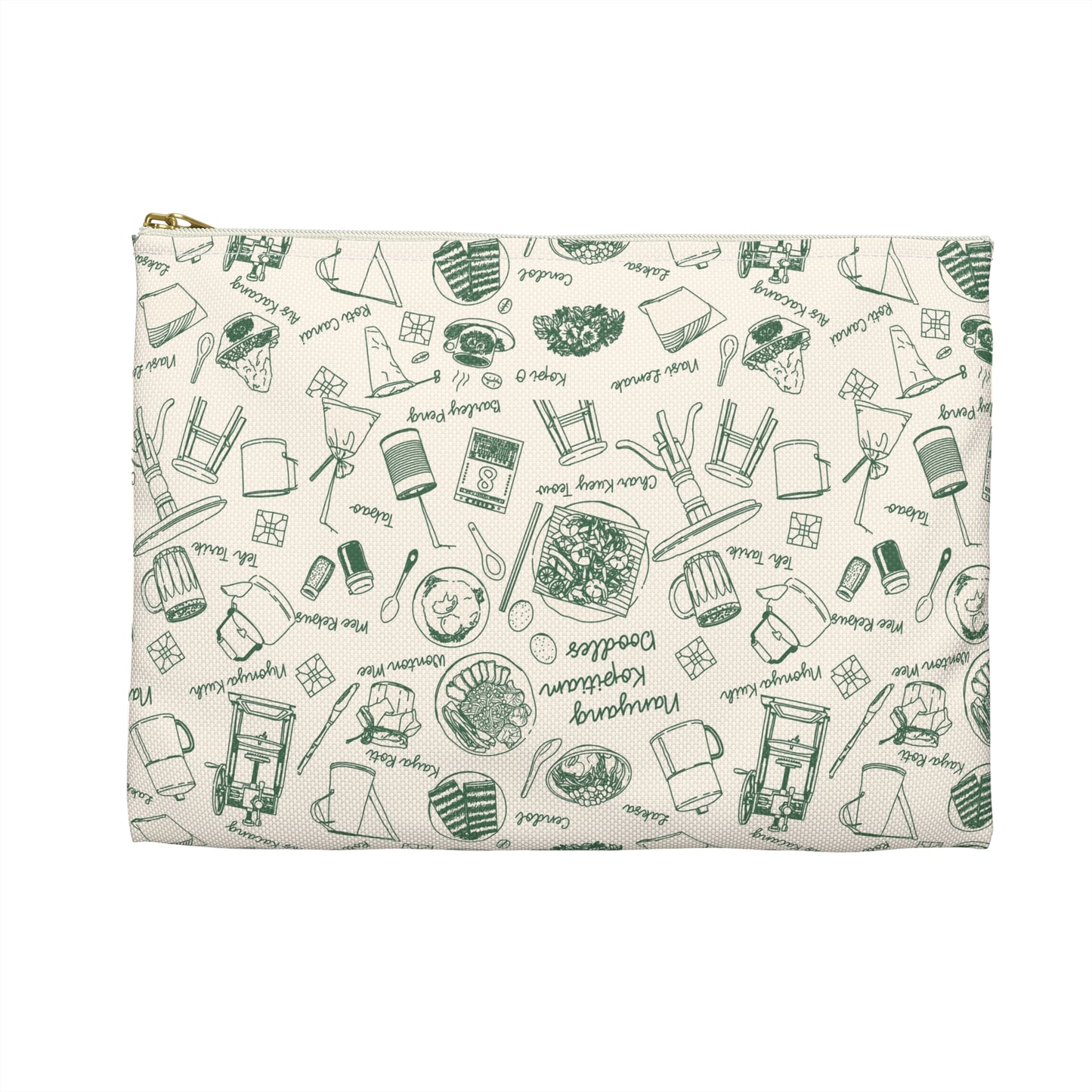 Singapore Heritage Nanyang Coffeeshop Doodles Accessory Pouch