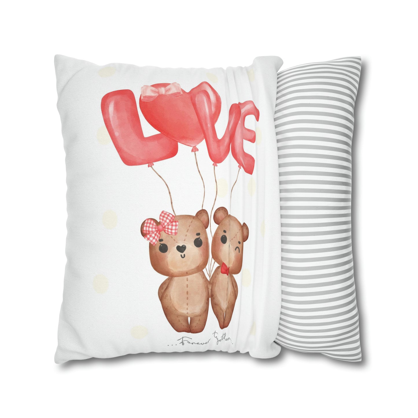 Cute Bear Couple In Love Cushion Cover Pillow Case | Unique Gifts For Wedding Bridal Valentines