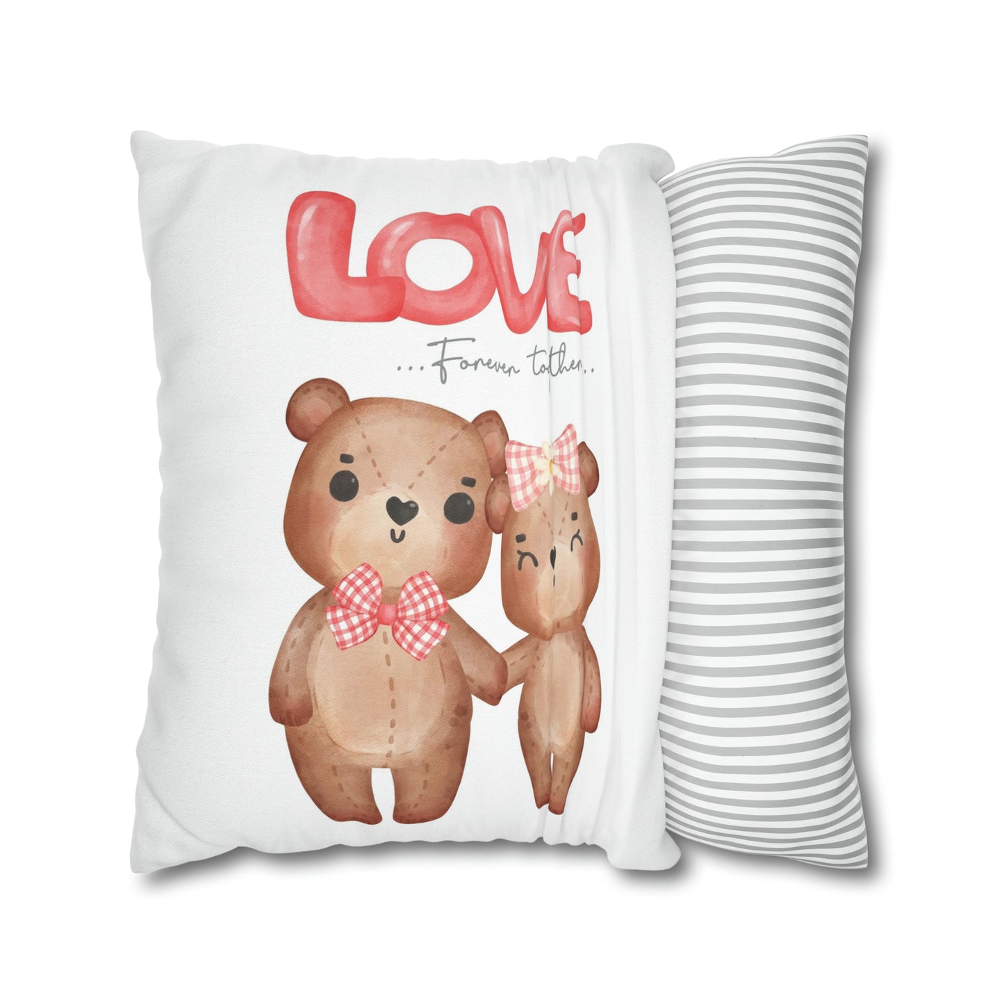 Cute Bear Couple In Love Cushion Cover Pillow Case | Unique Gifts For Wedding Bridal Valentines