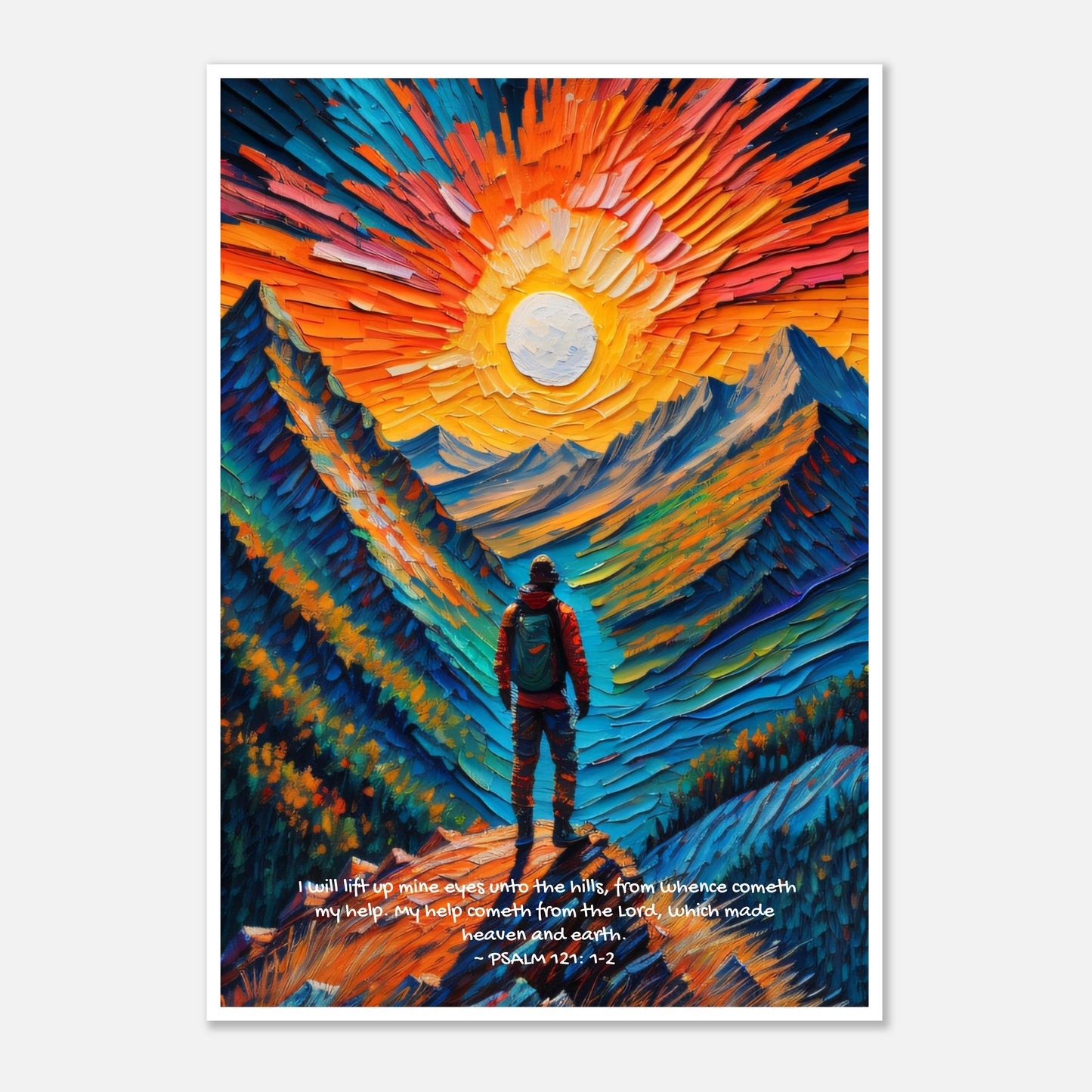 My Help Comes From The Lord Bible Scriptures Matte Poster | Unique Christian Home Wall Art Decor