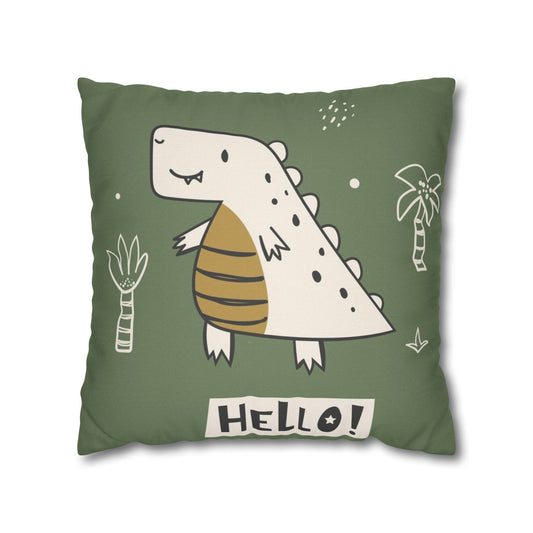 Cute Dino Spun Polyester Square Cushion Cover Pillow Case - THE LITTLE BIG TREE
