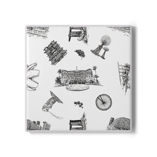 Singapore Heritage Landmarks Ceramic Coaster