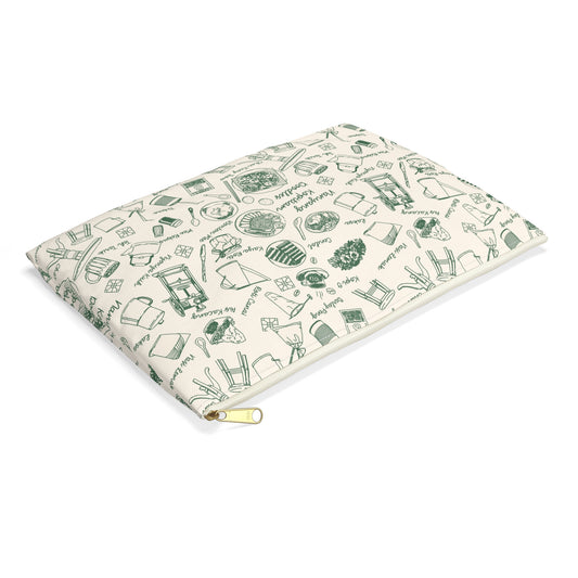 Singapore Heritage Nanyang Coffeeshop Doodles Accessory Pouch