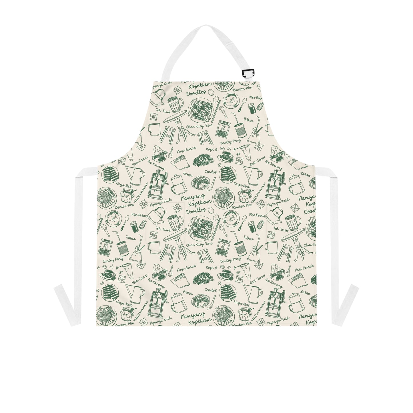 Singapore Heritage Nanyang Coffeeshop Doodles Apron