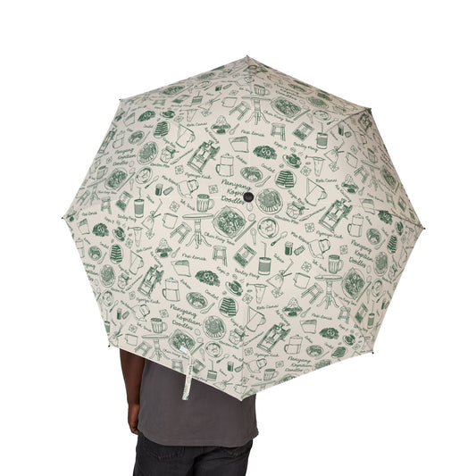 Singapore Heritage Nanyang Coffeeshop Doodles Semi-Foldable Umbrella