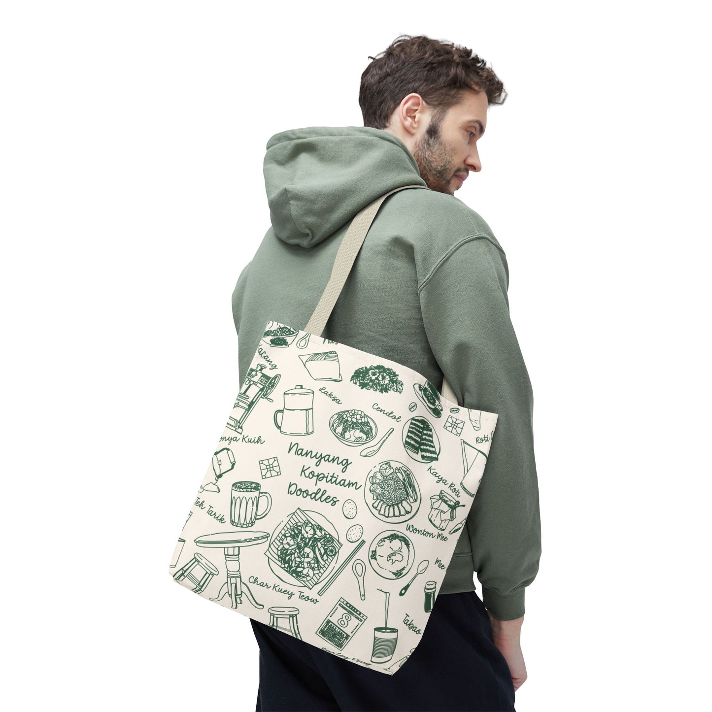 Singapore Heritage Nanyang Coffeeshop Doodles Tote Bag