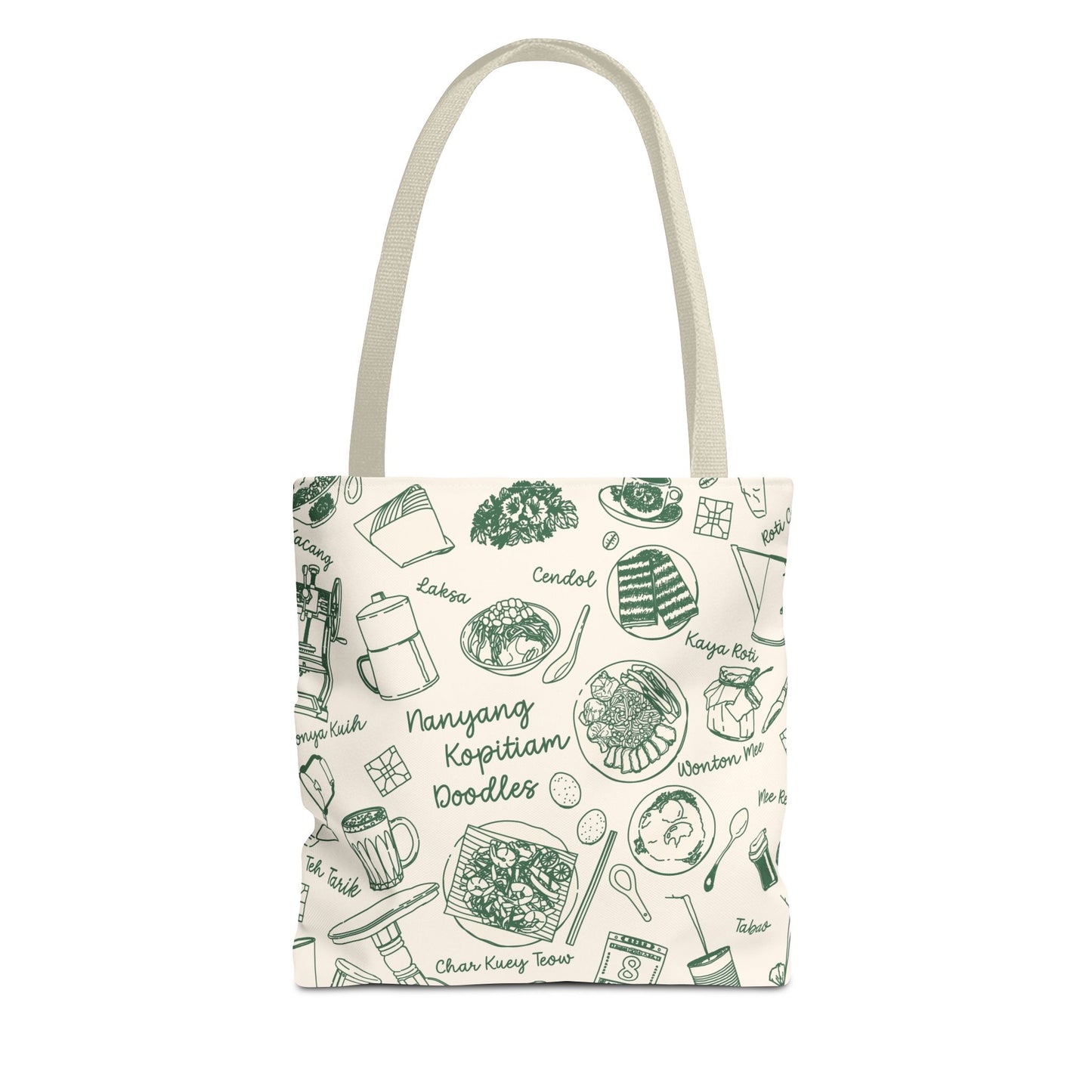Singapore Heritage Nanyang Coffeeshop Doodles Tote Bag