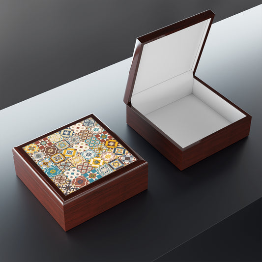 Singapore Heritage Vintage Nonya Tiles Pattern Jewelry Box - THE LITTLE BIG TREE