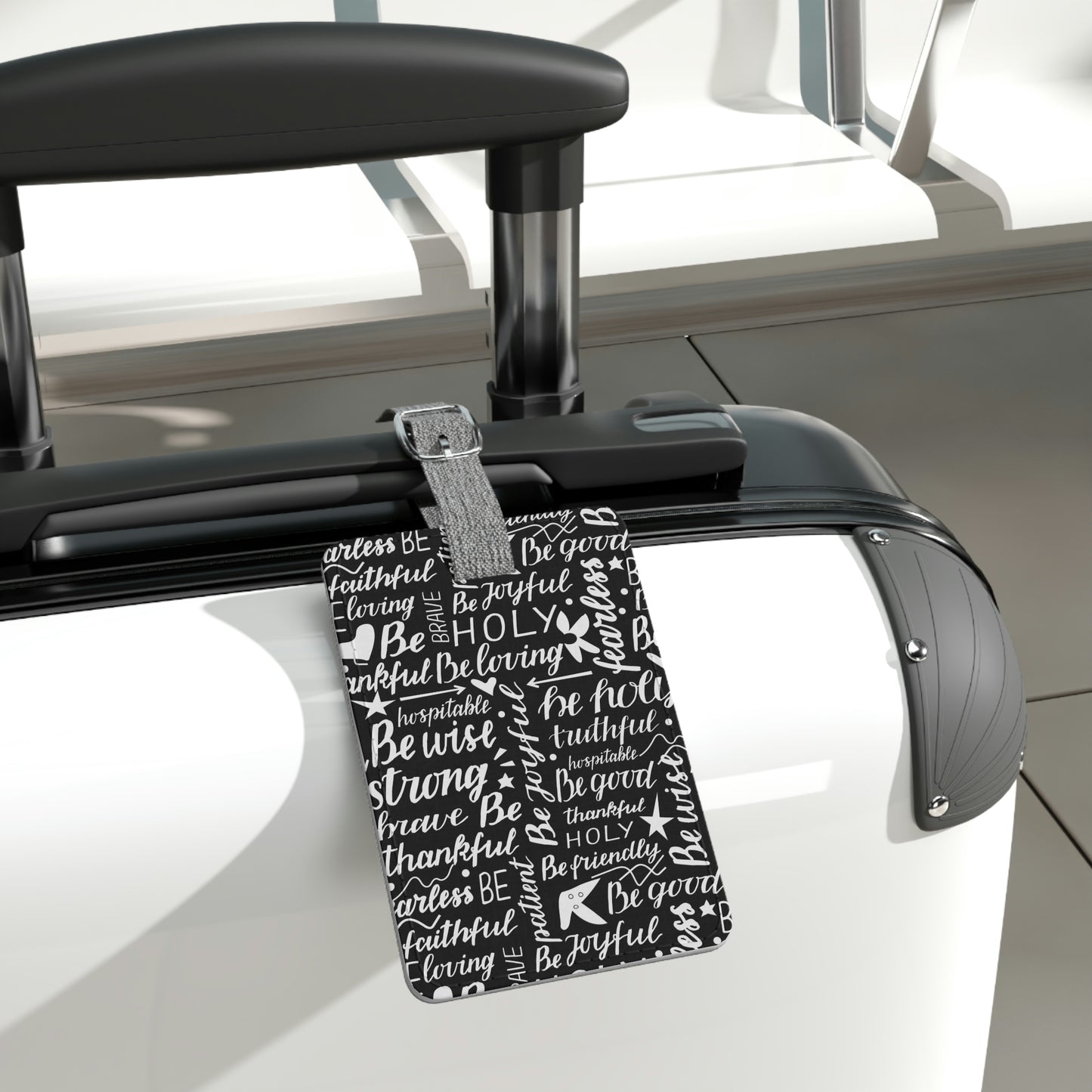 Scripture Print - Saffiano Polyester Luggage Tag, Rectangle - THE LITTLE BIG TREE