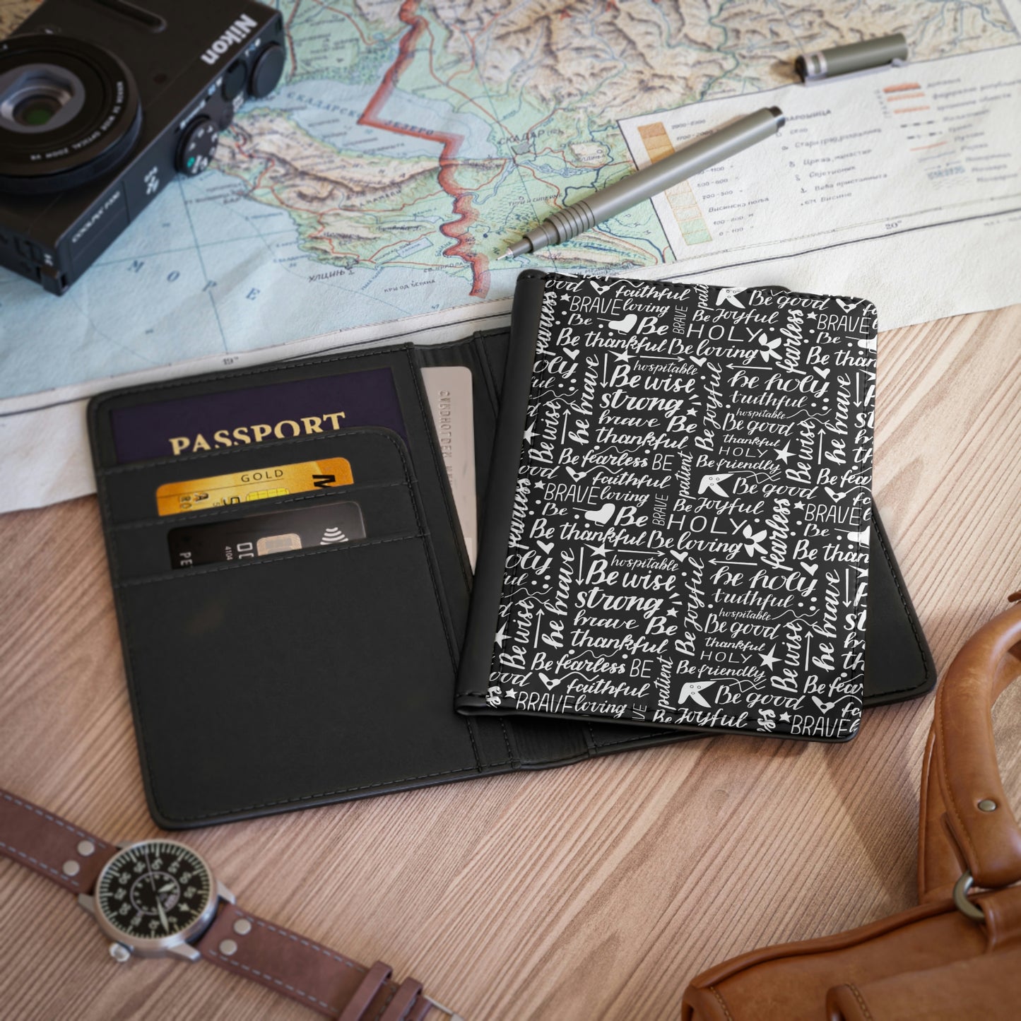 Scripture Print - Passport Cover (PU RFID Blocking Cover) - THE LITTLE BIG TREE