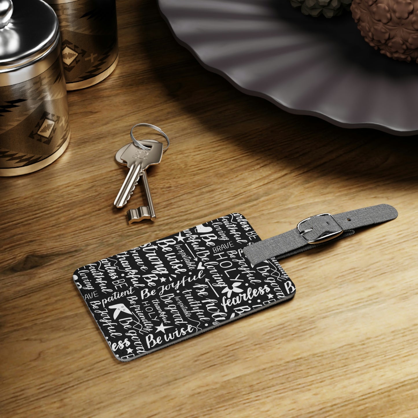 Scripture Print - Saffiano Polyester Luggage Tag, Rectangle - THE LITTLE BIG TREE