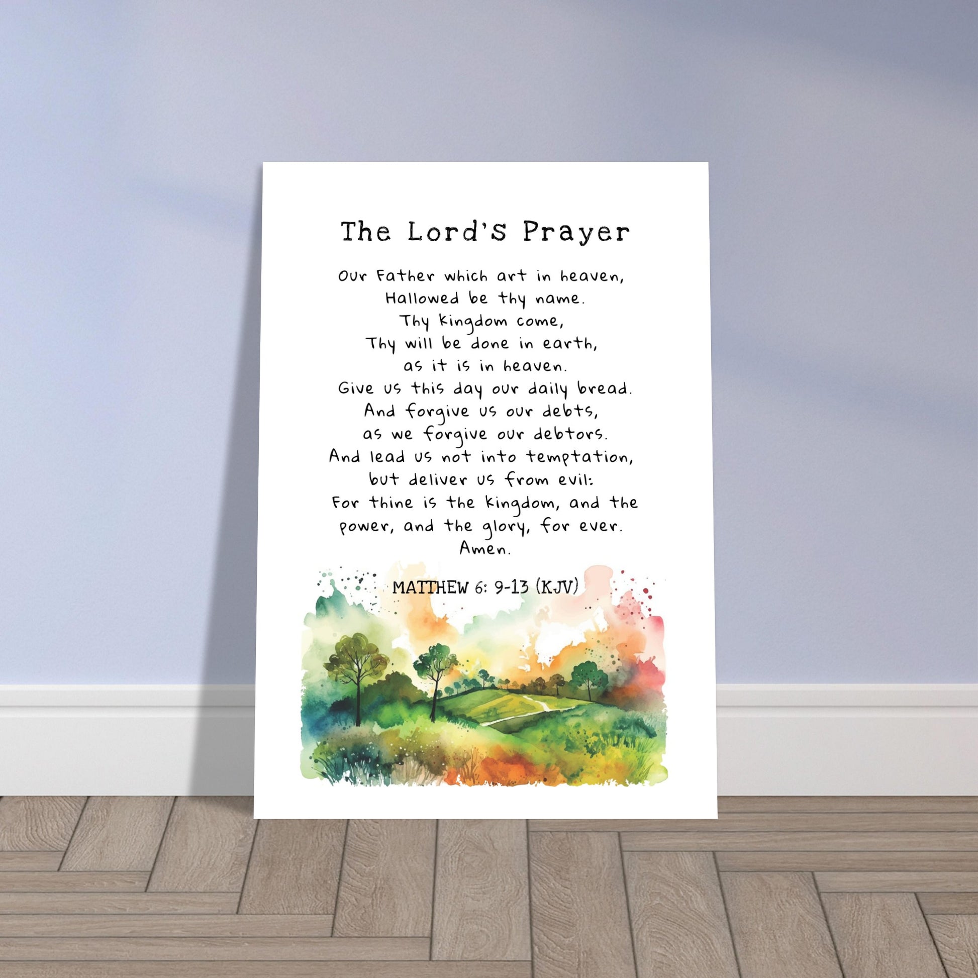 The Lord's Prayer (Matthew 6: 9) Museum Quality Poster | Inspirational Christian Gift & Home Decor