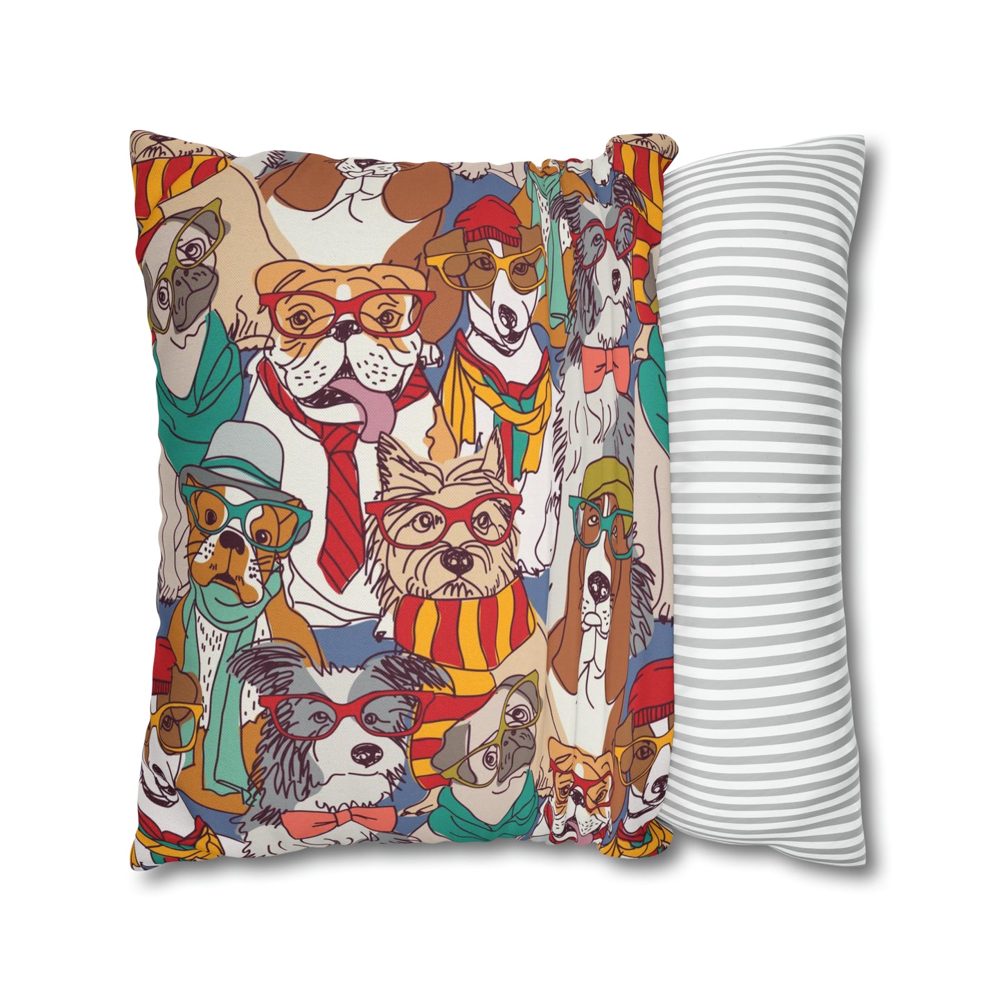 Hipster Dogs Fashion Square Cushion Cover Pillow Case | Unique Gifts For Pet Lovers