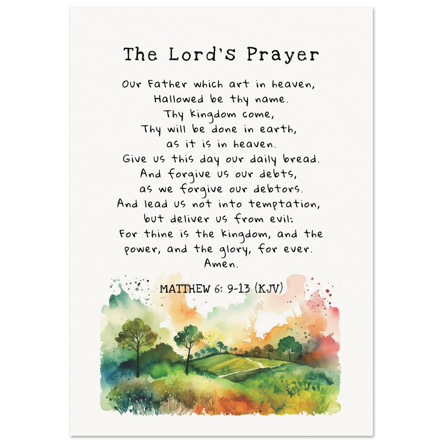 The Lord's Prayer Matte Poster