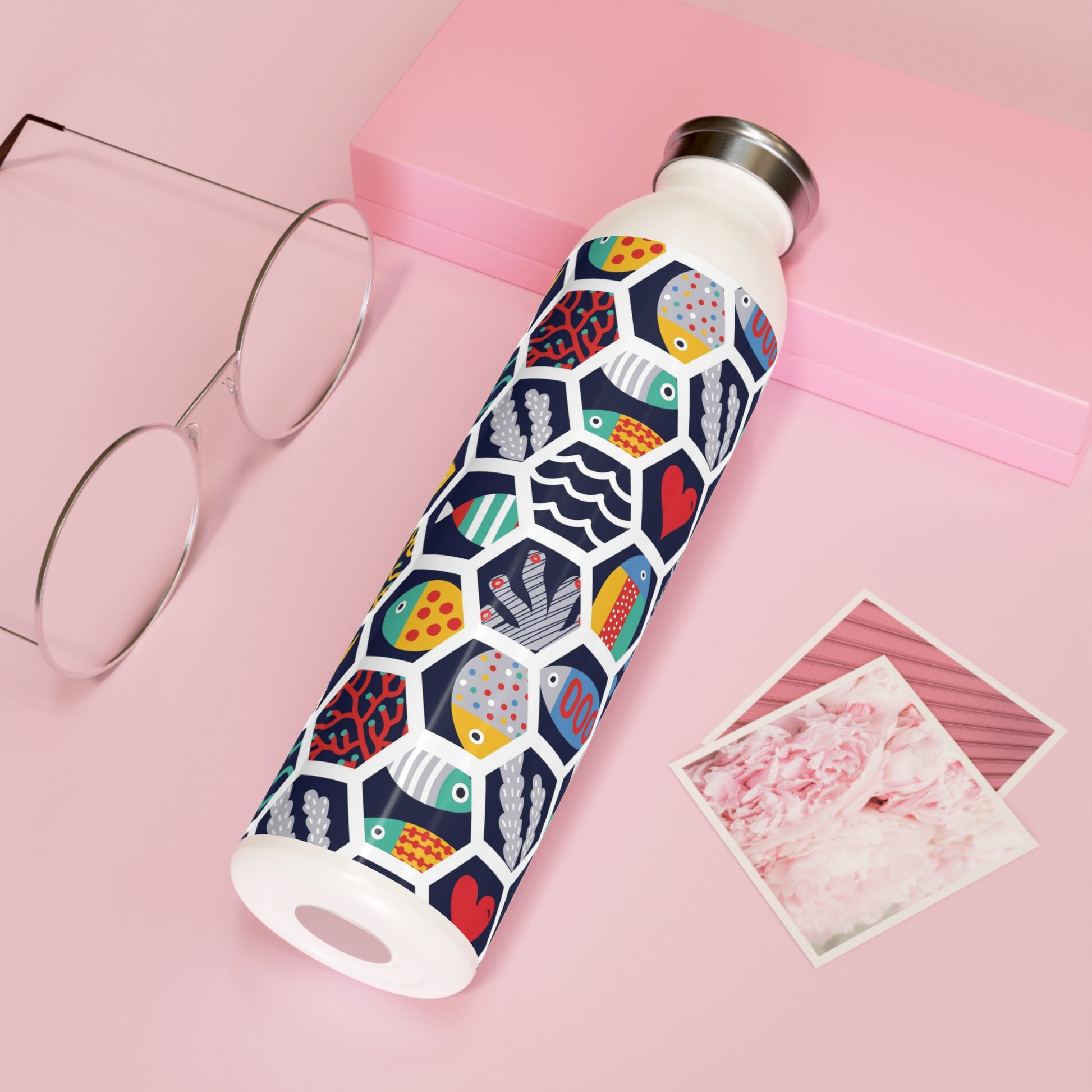 Colourful Fish World Slim Water Bottle, 20oz | Unique Gifts For Any Occasion