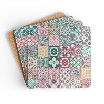 Singapore Heritage Peranakan "Sayang" Corkwood Coaster Set | Unique Singapore Souvenir & Novelty Gift