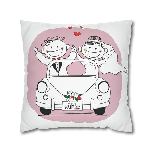 Just Married Cushion Cover Pillow Case | Unique Gifts For Wedding Bridal Valentines