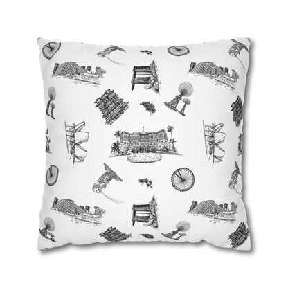 Singapore Heritage Landmarks Spun Polyester Square Cushion Cover Pillow Case