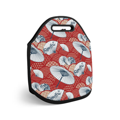 Traditional Japanese Umbrella Kimono Pattern Reusable Neoprene Lunch Bag | Unique Gifts For Any Occasion