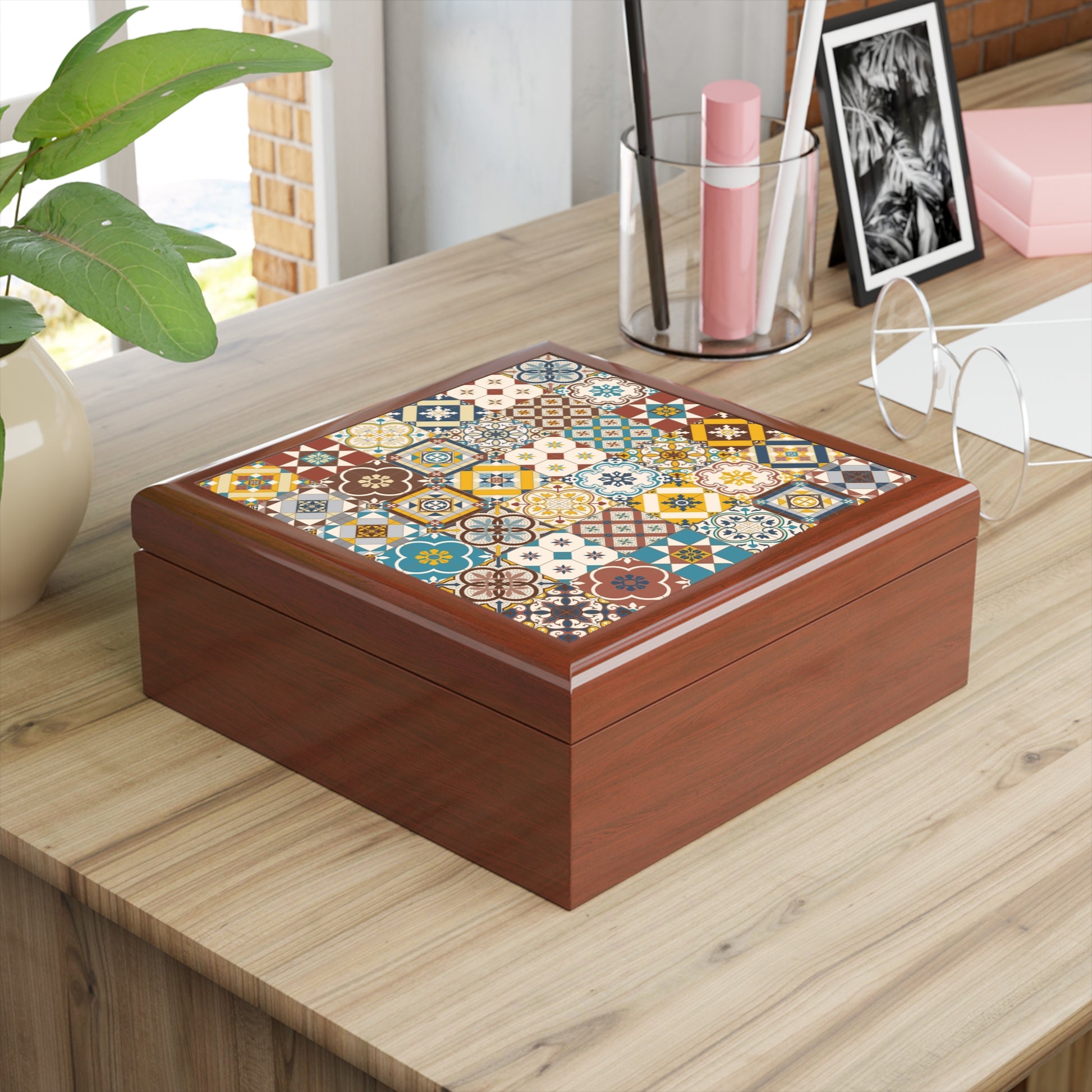 Singapore Heritage Vintage Nonya Tiles Pattern Jewelry Box - THE LITTLE BIG TREE