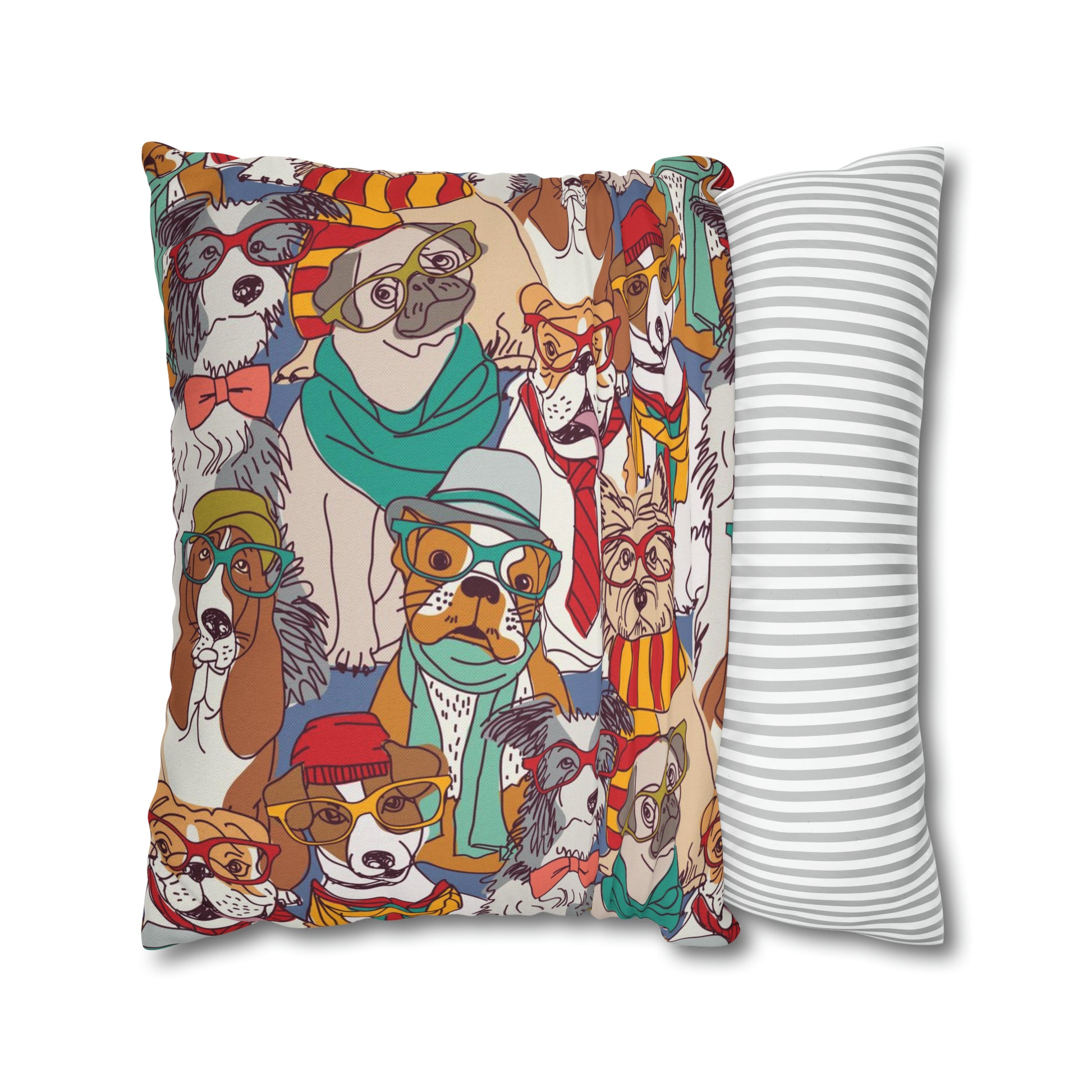 Hipster Dogs Fashion Square Cushion Cover Pillow Case | Unique Gifts For Pet Lovers