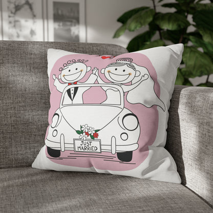 Just Married Cushion Cover Pillow Case | Unique Gifts For Wedding Bridal Valentines