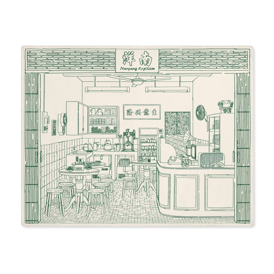 Heritage Nanyang Kopitiam Coffeeshop Interior - Placemat, 1pc