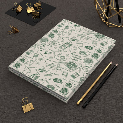 Singapore Heritage Nanyang Coffeeshop Doodles Matte Hardcover Notebook Journal