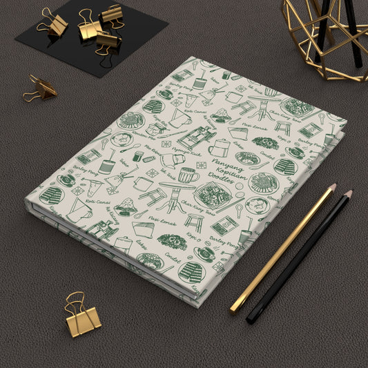 Singapore Heritage Nanyang Coffeeshop Doodles Matte Hardcover Notebook Journal