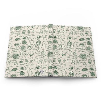 Singapore Heritage Nanyang Coffeeshop Doodles Matte Hardcover Notebook Journal