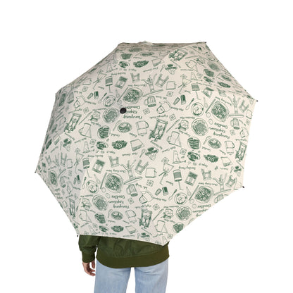 Singapore Heritage Nanyang Coffeeshop Doodles Semi-Foldable Umbrella
