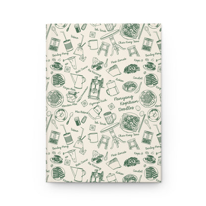 Singapore Heritage Nanyang Coffeeshop Doodles Matte Hardcover Notebook Journal