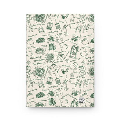 Singapore Heritage Nanyang Coffeeshop Doodles Matte Hardcover Notebook Journal