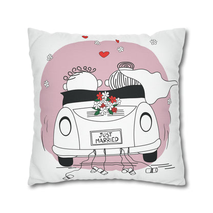 Just Married Cushion Cover Pillow Case | Unique Gifts For Wedding Bridal Valentines