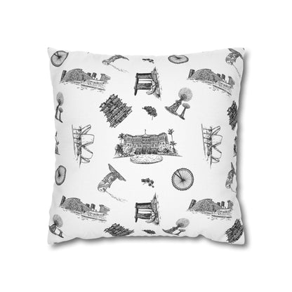 Singapore Heritage Landmarks Spun Polyester Square Cushion Cover Pillow Case