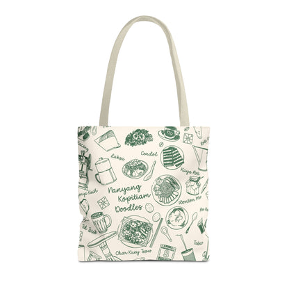 Singapore Heritage Nanyang Coffeeshop Doodles Tote Bag