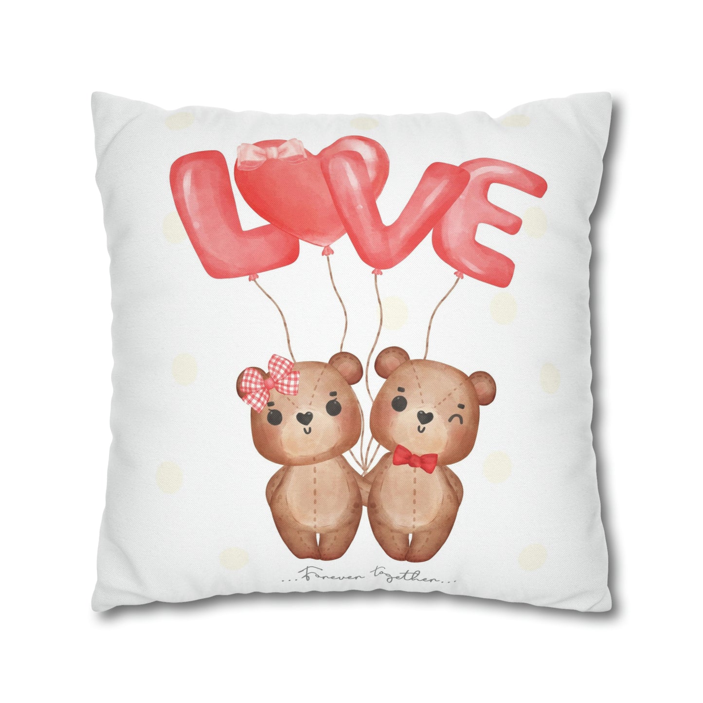 Cute Bear Couple In Love Cushion Cover Pillow Case  | Unique Gifts For Wedding Bridal Valentines