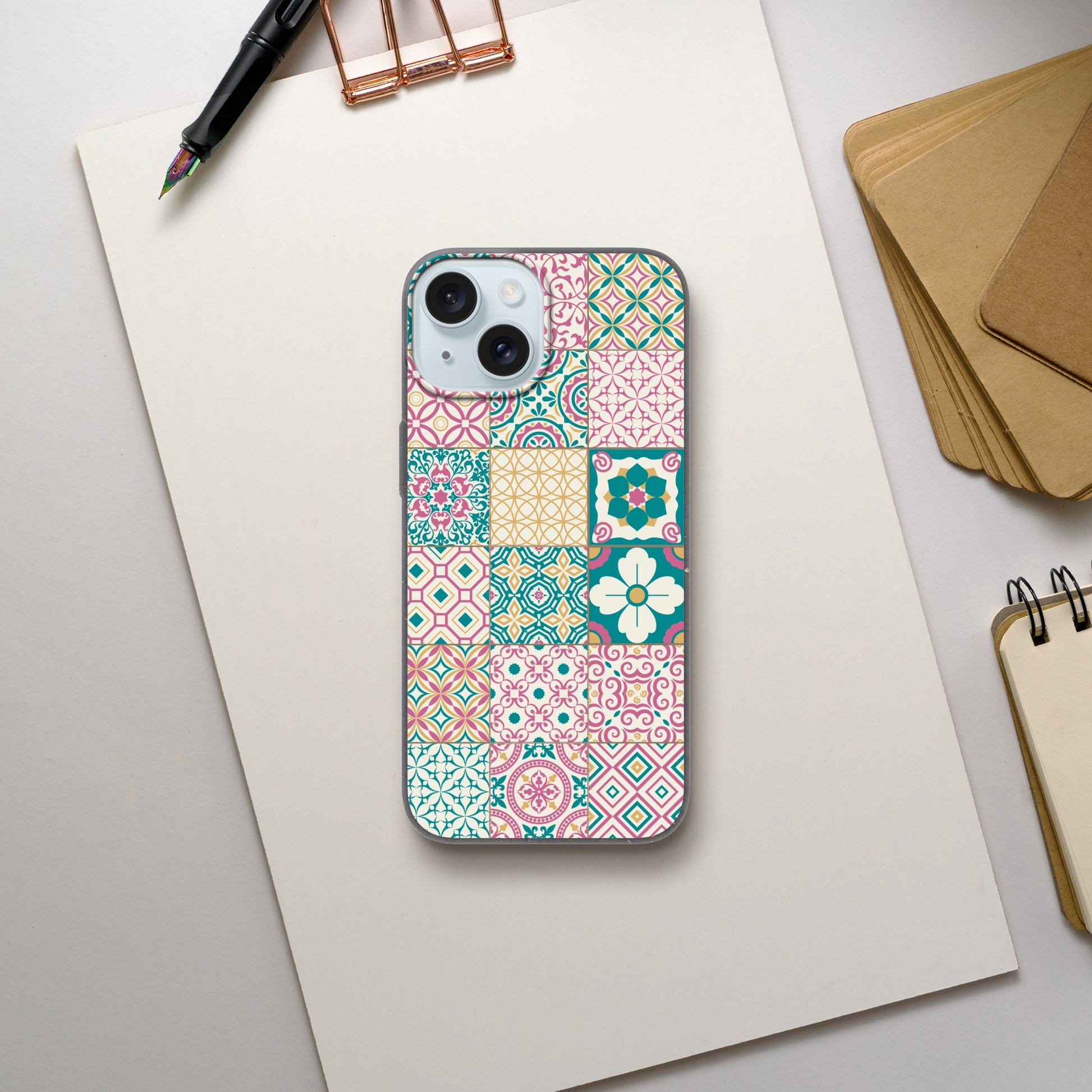 Singapore Heritage Peranakan "Sayang" Bio case (Apple iPhone 15/14/13) | Unique Singapore Souvenir & Novelty Gift